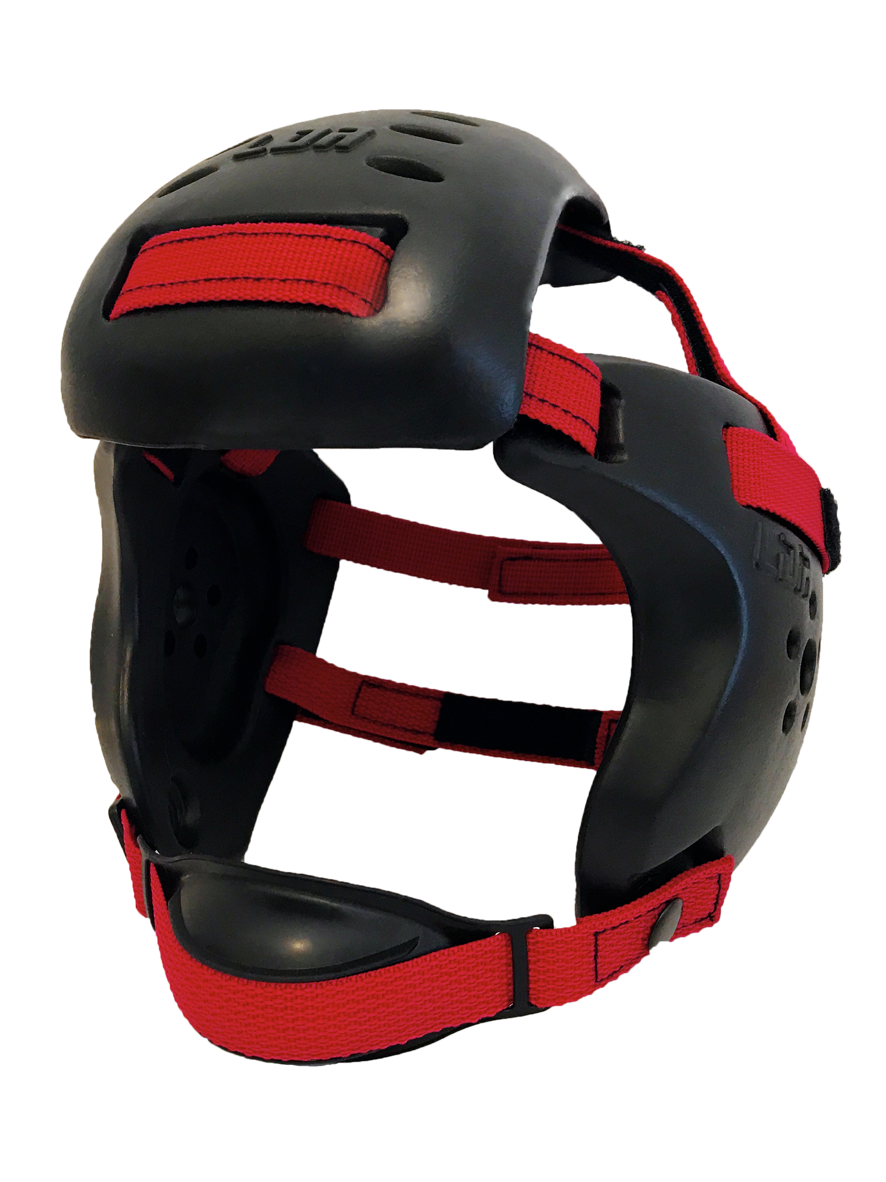 Adult Size-Jet Black-Red Straps