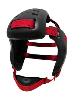 Wrestling Headgear, Adult Earguard XP-4 (Extra Rear Pad)-Black & Red Straps