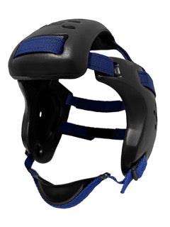 Wrestling Headgear, Adult Earguard XP-4 (Extra Rear Pad)-Black & Blue Straps