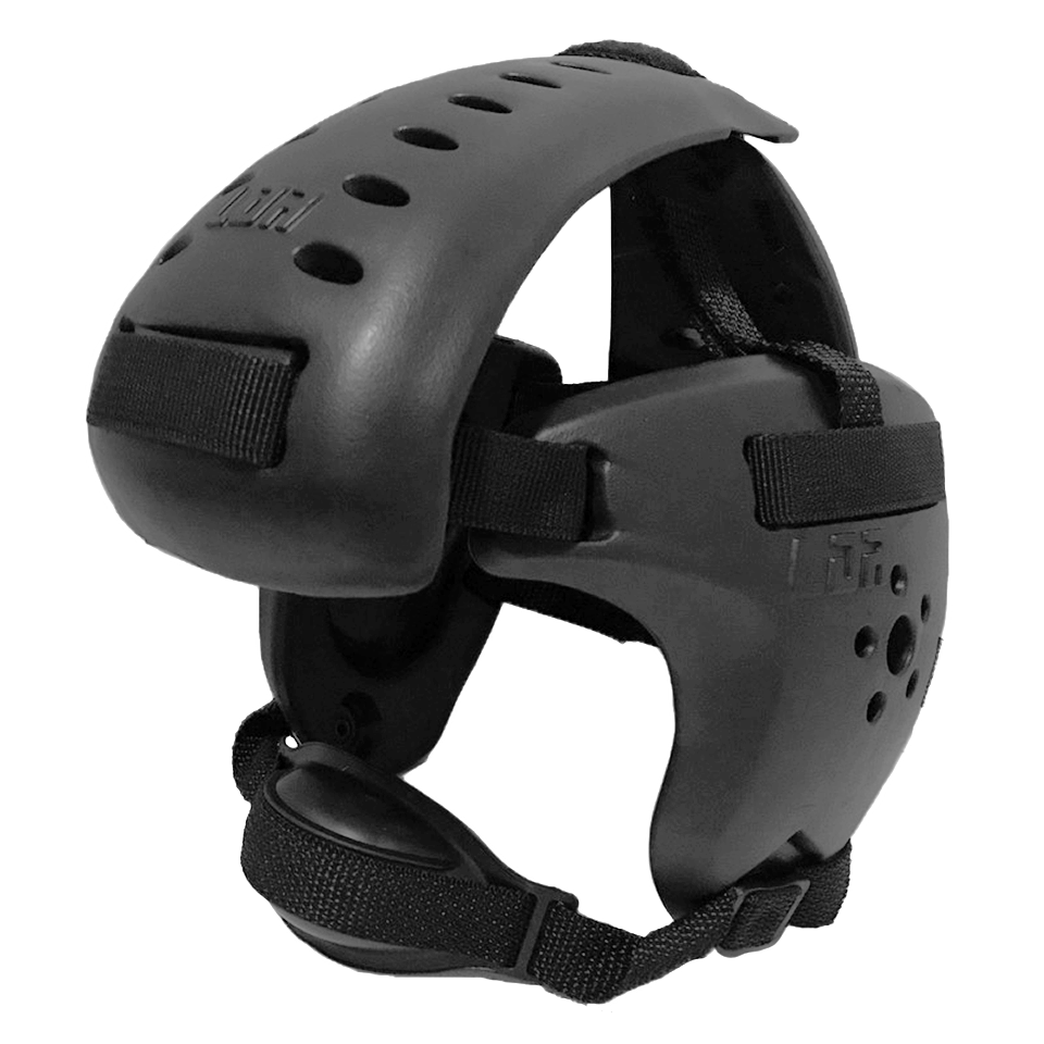 Wrestling Headgear, Adult Earguard XP-4 (Extra Rear Pad)-Black & Blue Straps